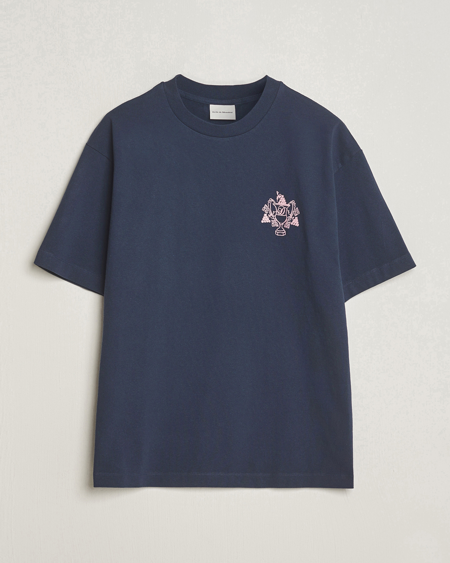 Homme | T-shirts | Drôle de Monsieur | Blason Embroidered T-Shirt Midnight Blue