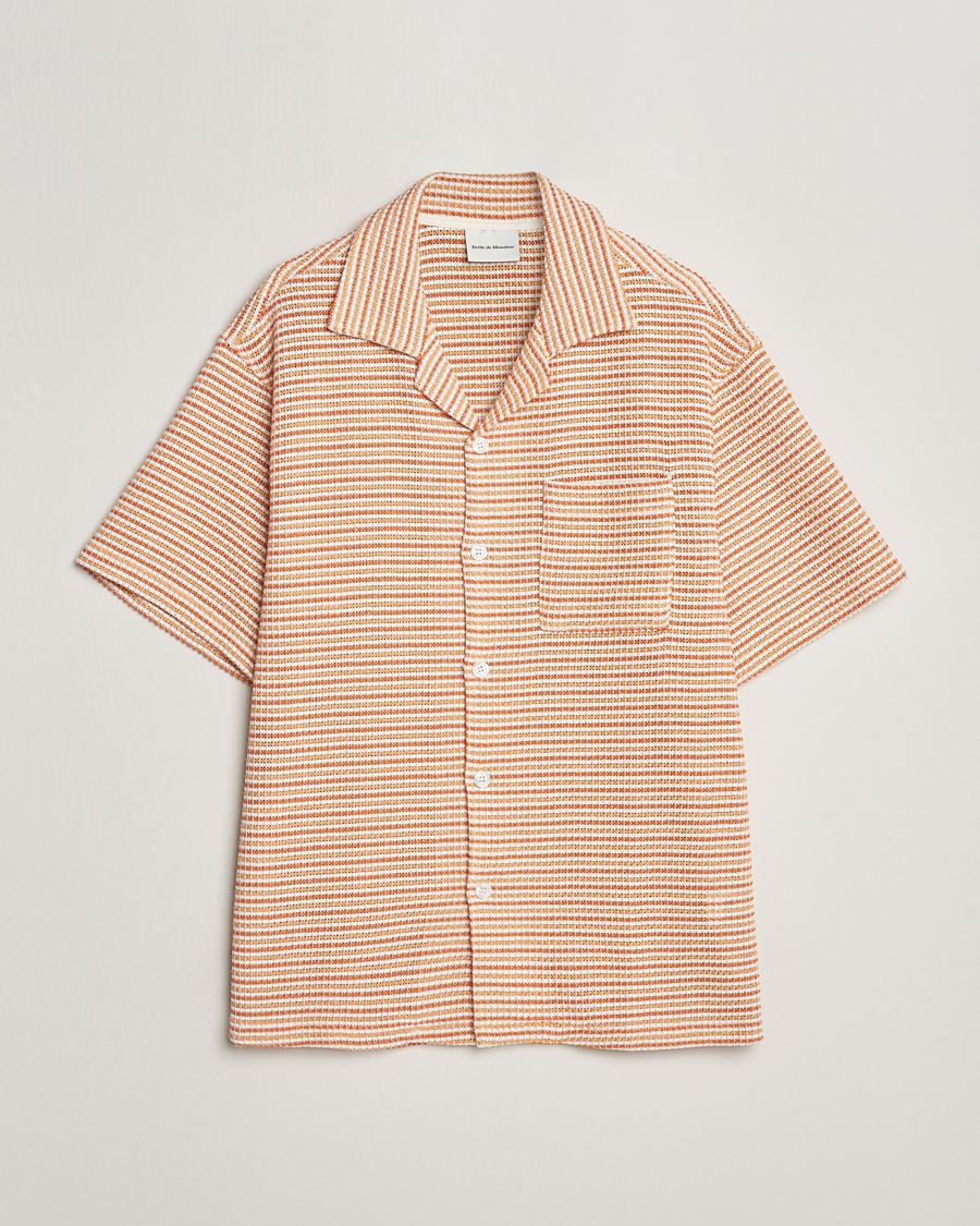 Homme | Chemises | Drôle de Monsieur | Micro Check Camp Shirt Orange