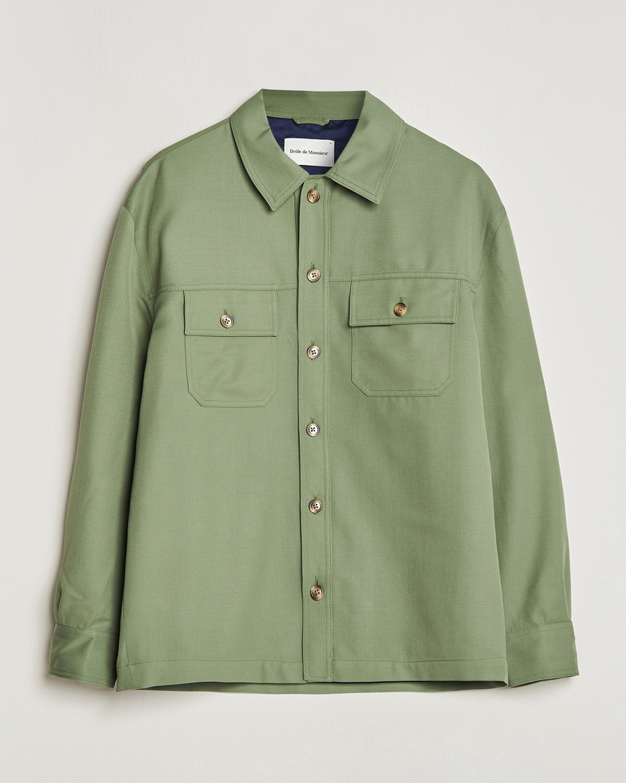 Homme | Chemises | Drôle de Monsieur | Wool Overshirt Khaki