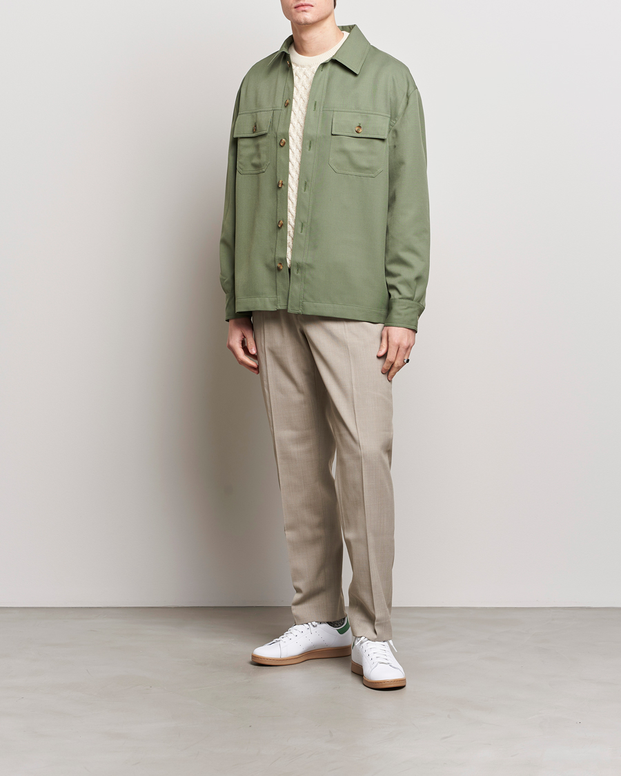 Homme | Chemises | Drôle de Monsieur | Wool Overshirt Khaki