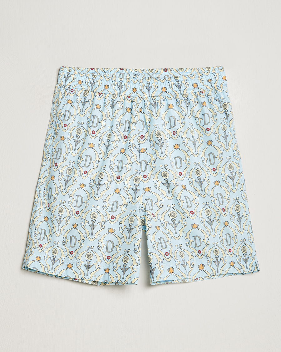 Homme | Maillots De Bain | Drôle de Monsieur | Ornaments Swim Shorts Light Blue