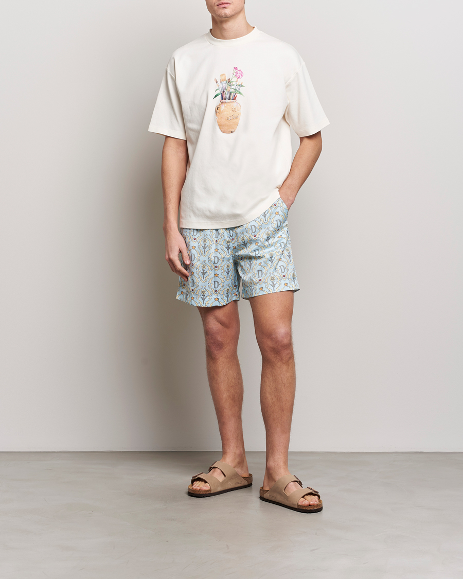 Homme | Maillots De Bain | Drôle de Monsieur | Ornaments Swim Shorts Light Blue