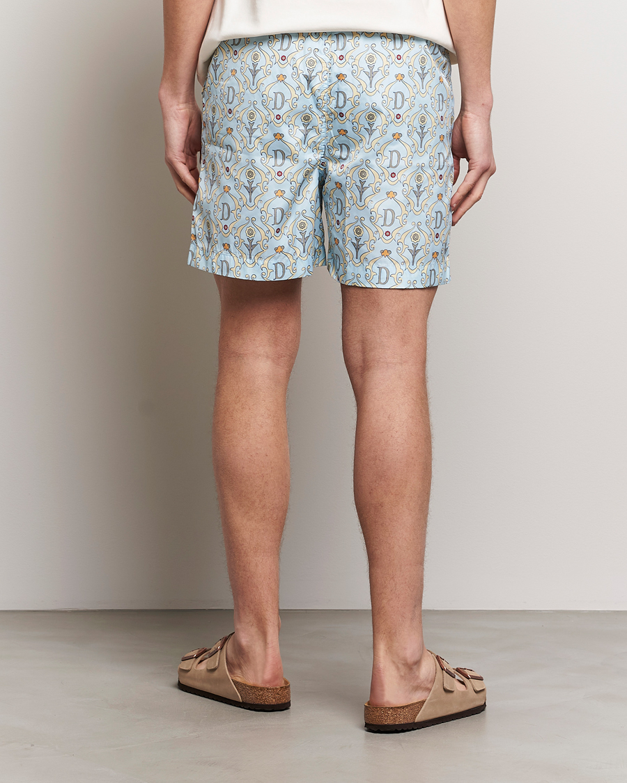 Homme | Maillots De Bain | Drôle de Monsieur | Ornaments Swim Shorts Light Blue