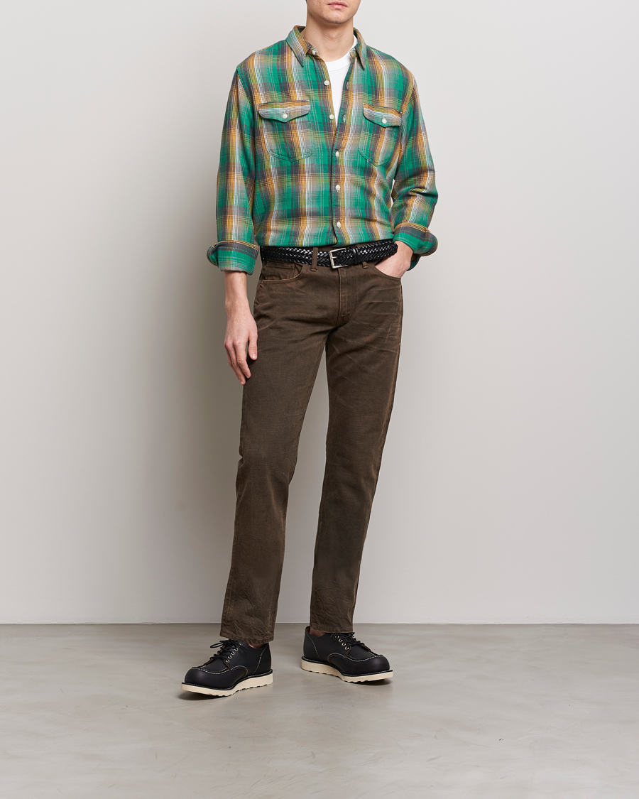 Homme | Jeans | RRL | Slim Fit 5-Pocket Denim Distressed Brown Wash