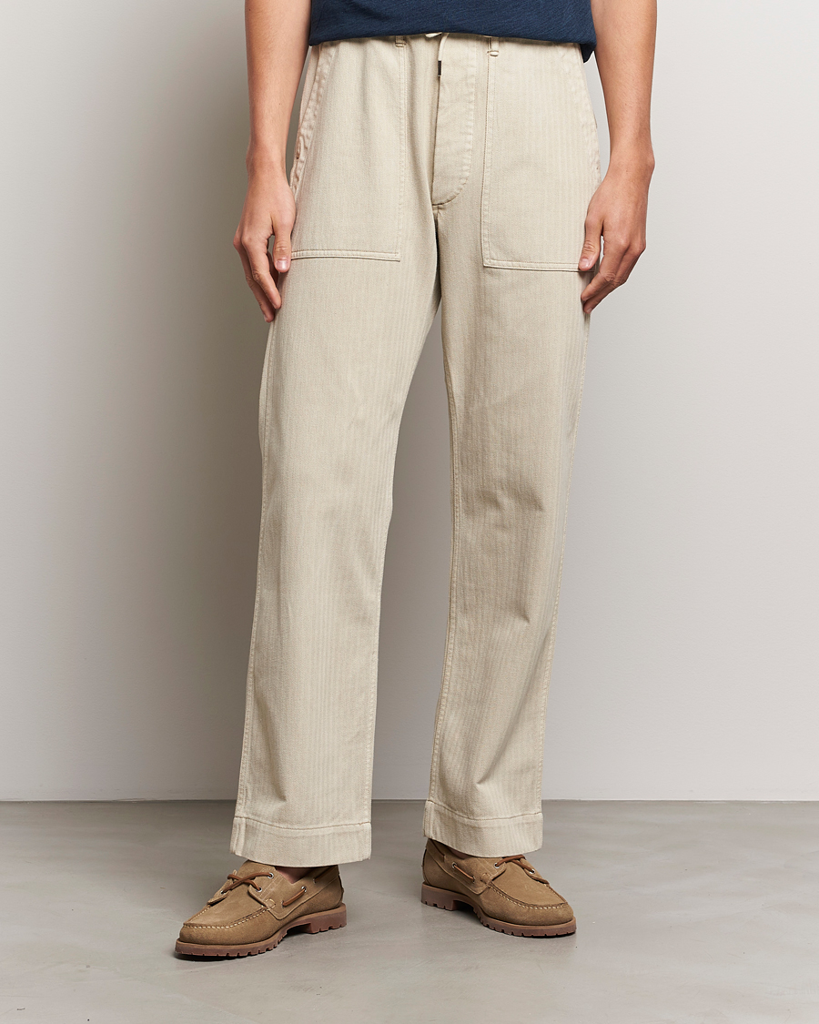 Homme | Nouveautés | RRL | Wilton Herringbone Surplus Pants Off White