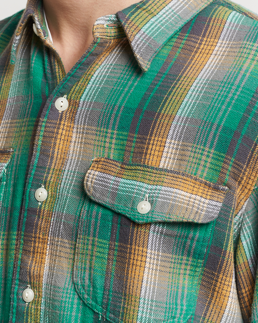 Homme | Chemises | RRL | Preston Double Pocket Shirt Green/Yellow
