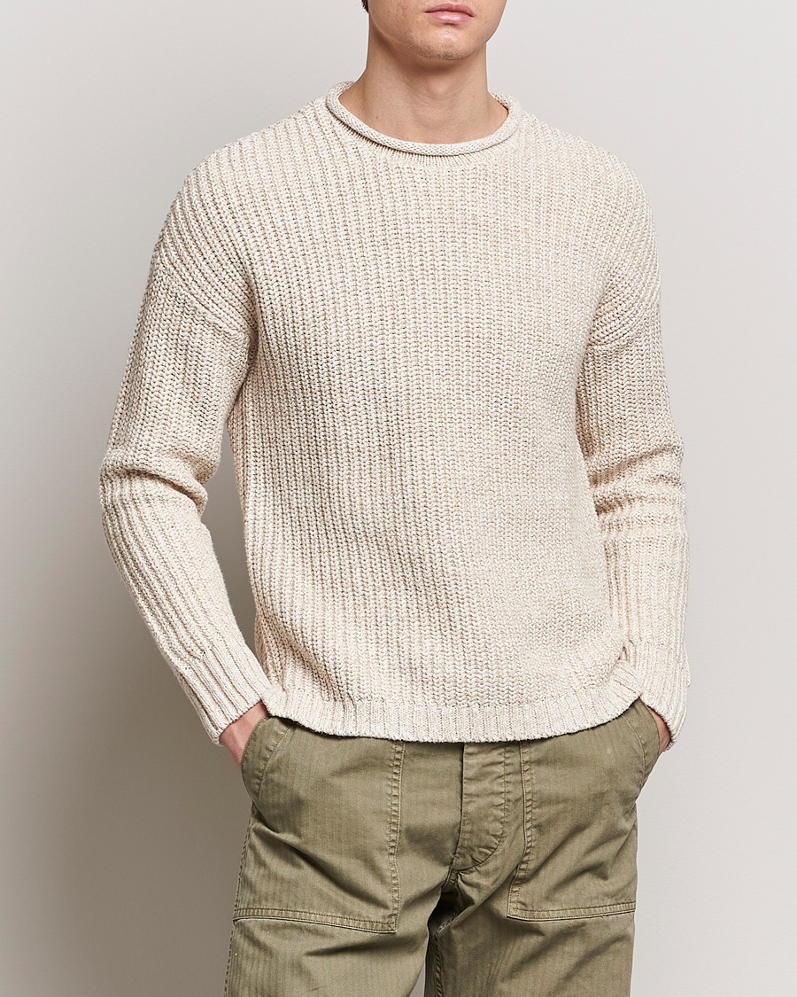 Homme | Pulls Et Tricots | RRL | Cotton/Linen Crew Neck Pullover Raw White