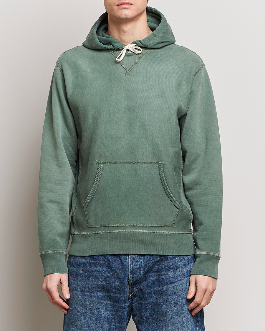 Homme |  | RRL | Hooded Sweatshirt Collegiate Green
