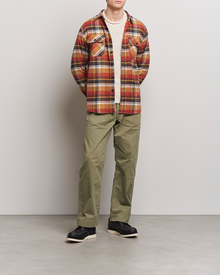 Homme | Chemises | Pendleton | Burnside Flannel Shirt Tan/Red Plaid