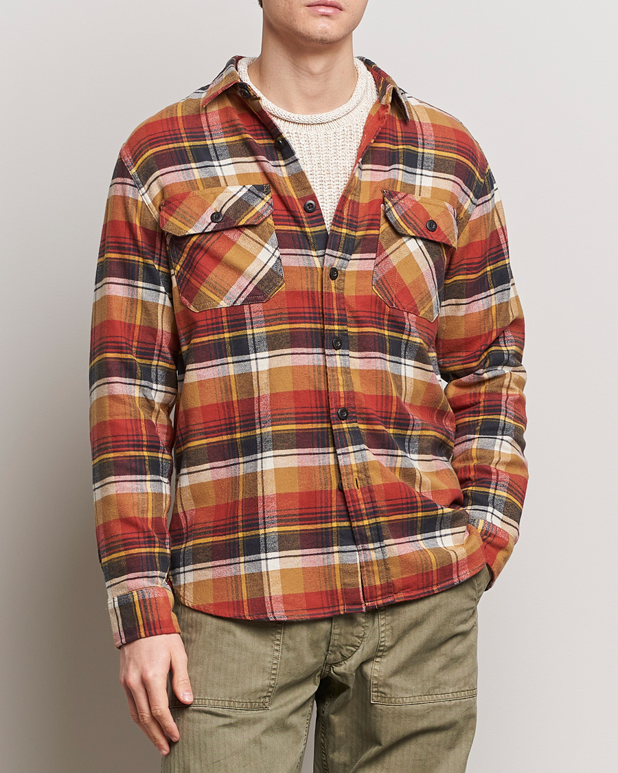 Homme | Chemises | Pendleton | Burnside Flannel Shirt Tan/Red Plaid