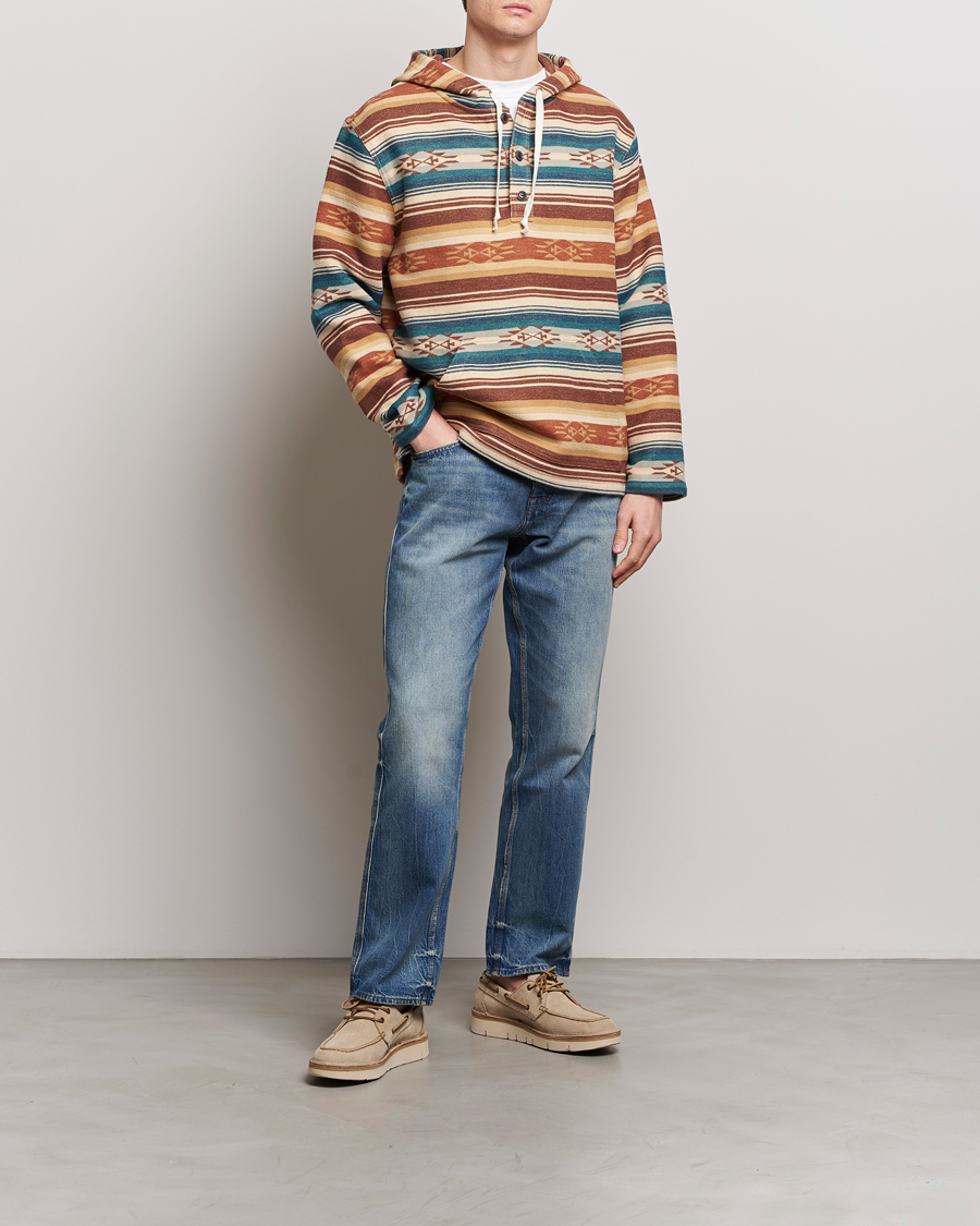 Homme | Pulls Et Tricots | Pendleton | Driftwood Hoody Azure/Brown Stripe