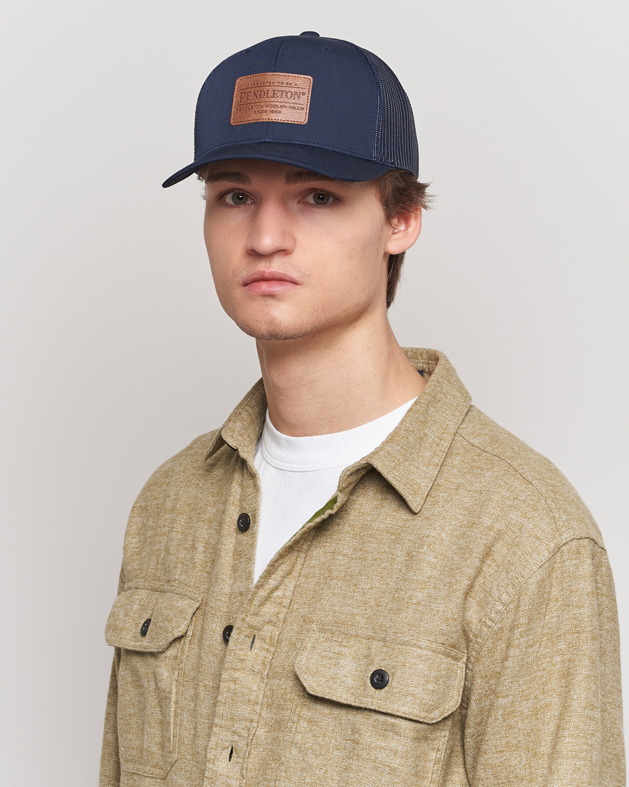 Homme | Pendleton Burnished Patch Trucker Cap Navy | Pendleton | Burnished Patch Trucker Cap Navy