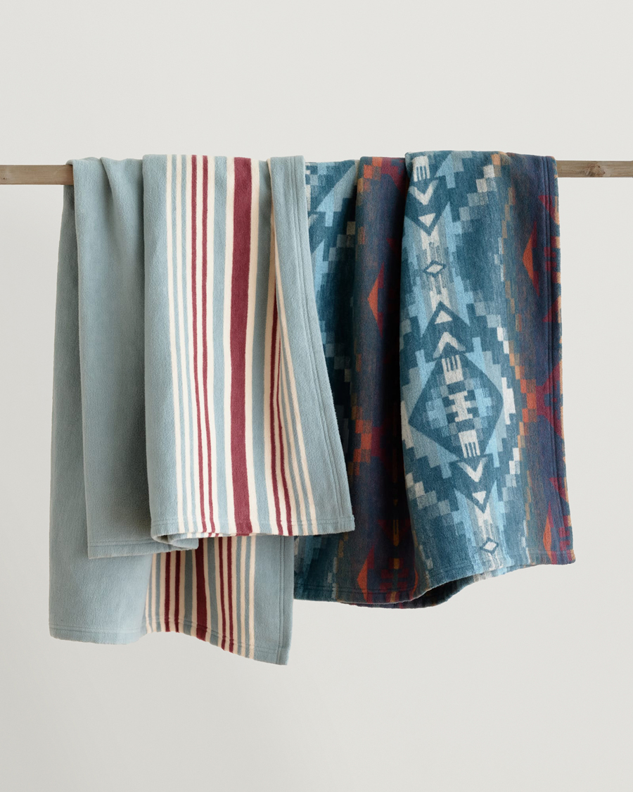 Homme | Pendleton Blanket Set 2-Pack Carico/Marine Stripe | Pendleton | Blanket Set 2-Pack Carico/Marine Stripe