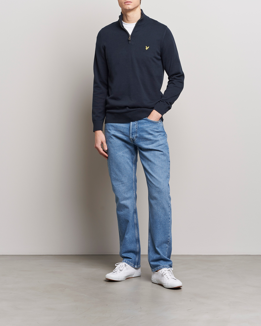 Homme | Pulls Et Tricots | Lyle & Scott | Cotton Knitted Half Zip Dark Navy