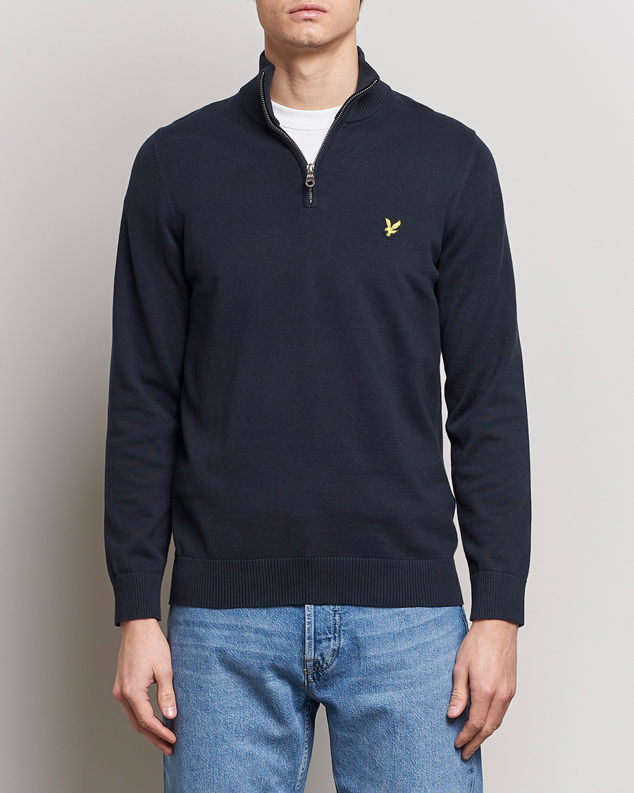 Homme | Pulls Et Tricots | Lyle & Scott | Cotton Knitted Half Zip Dark Navy