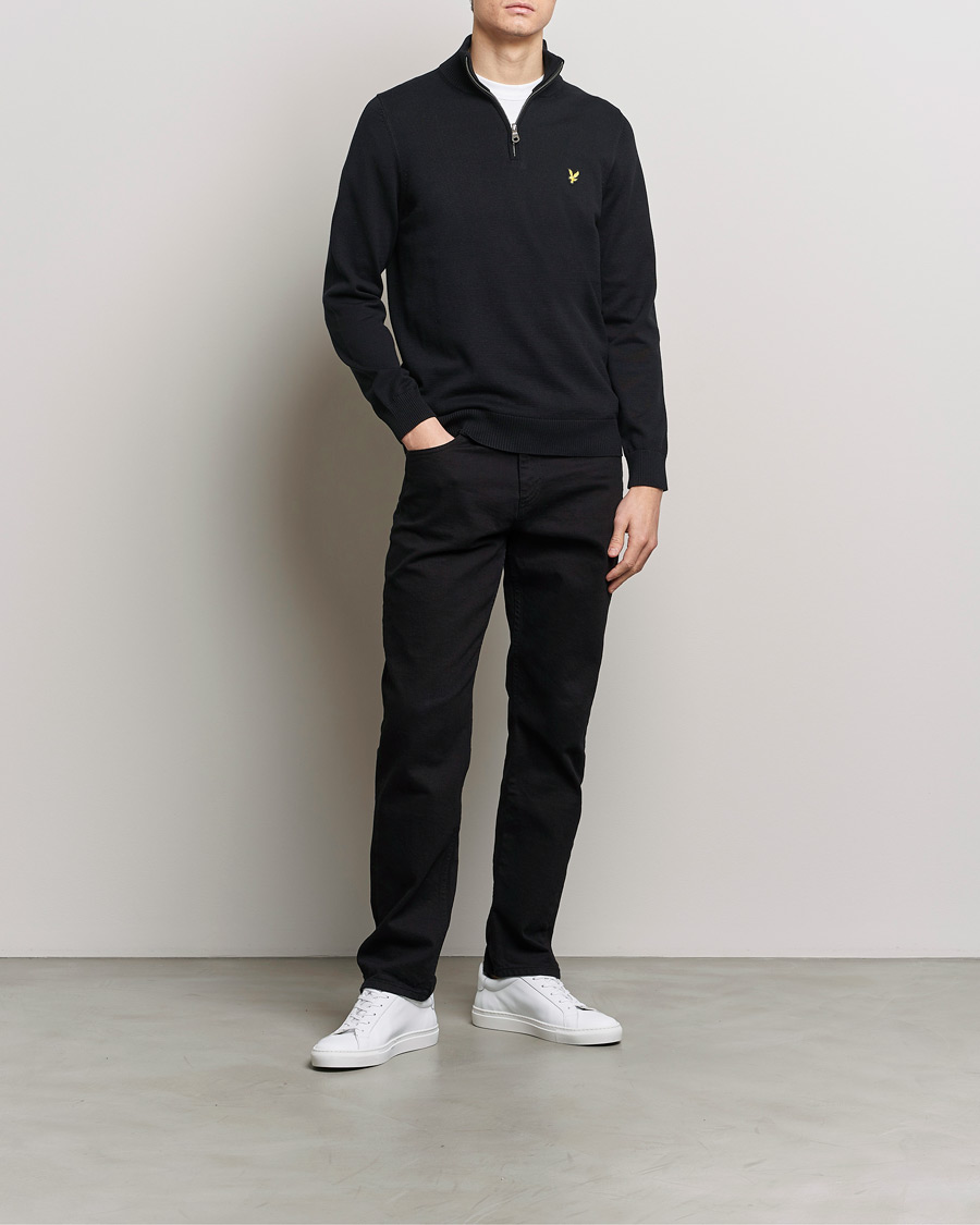 Homme | Pulls Et Tricots | Lyle & Scott | Cotton Knitted Half Zip Jet Black