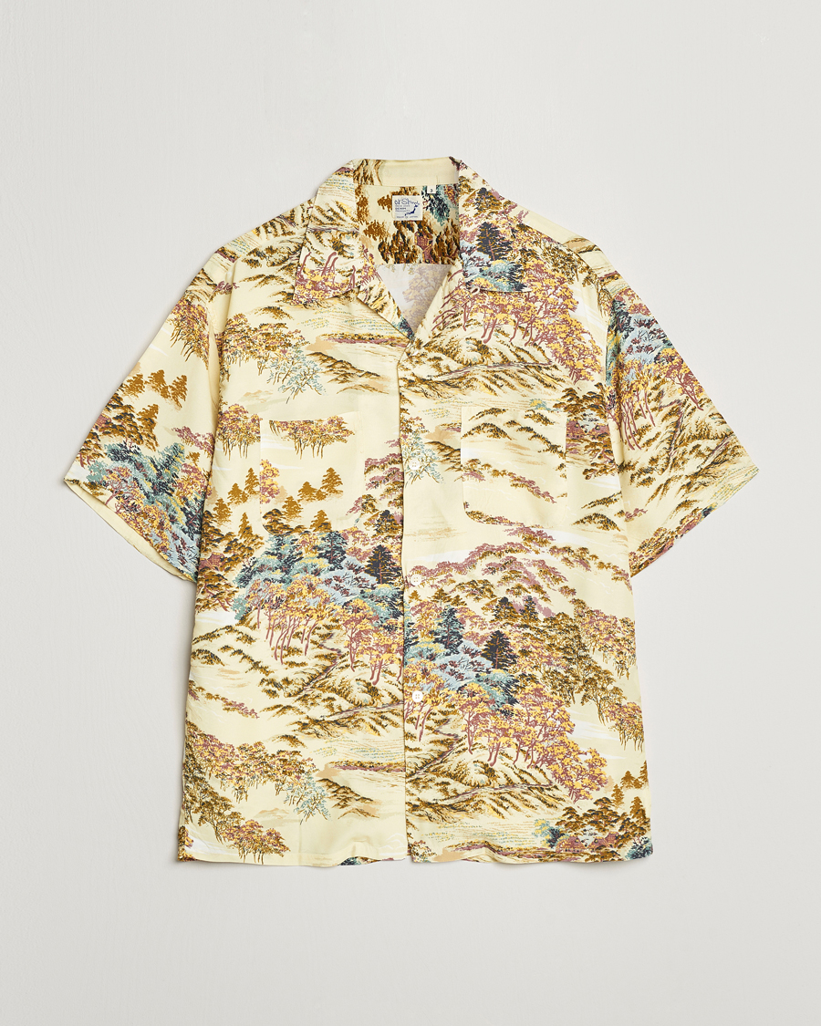 Homme | Chemises | orSlow | Printed Rayon Camp Shirt Yellow