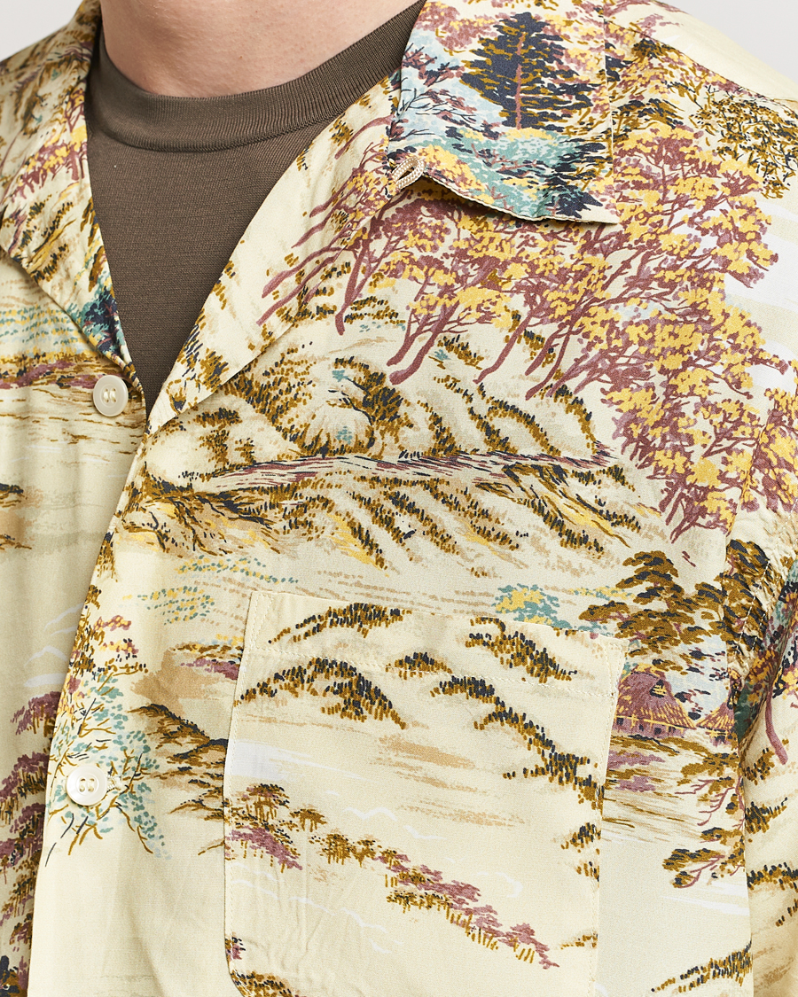 Homme | Chemises | orSlow | Printed Rayon Camp Shirt Yellow