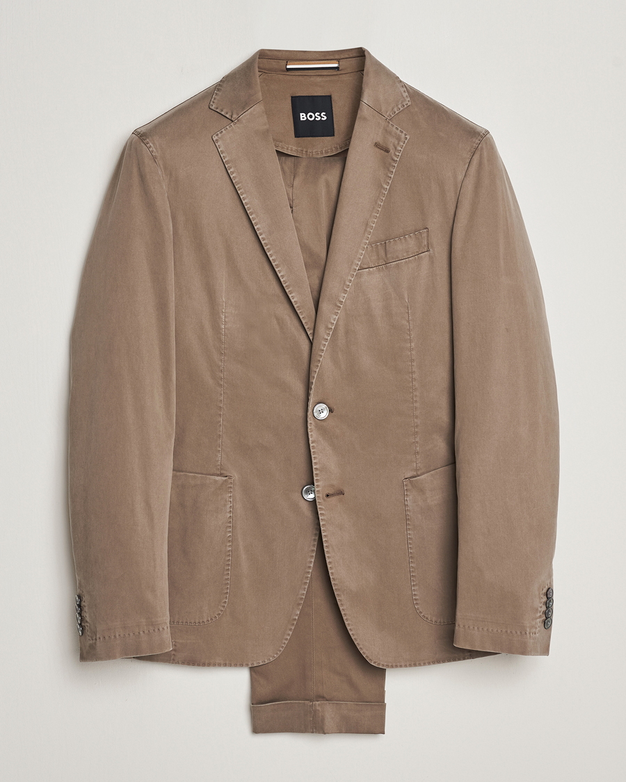 Homme | Costumes | BOSS BLACK | Hanry Cotton Suit Open Brown