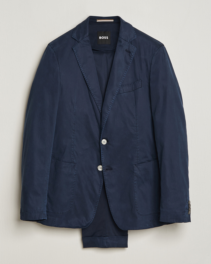 Homme | Costumes | BOSS BLACK | Hanry Cotton Suit Dark Blue