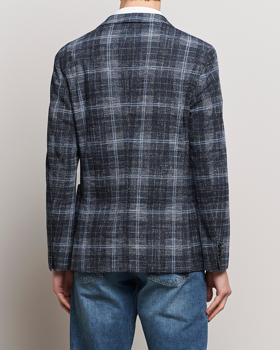 Homme | Blazers | BOSS BLACK | Hanry Checked Jersey Blazer Dark Blue