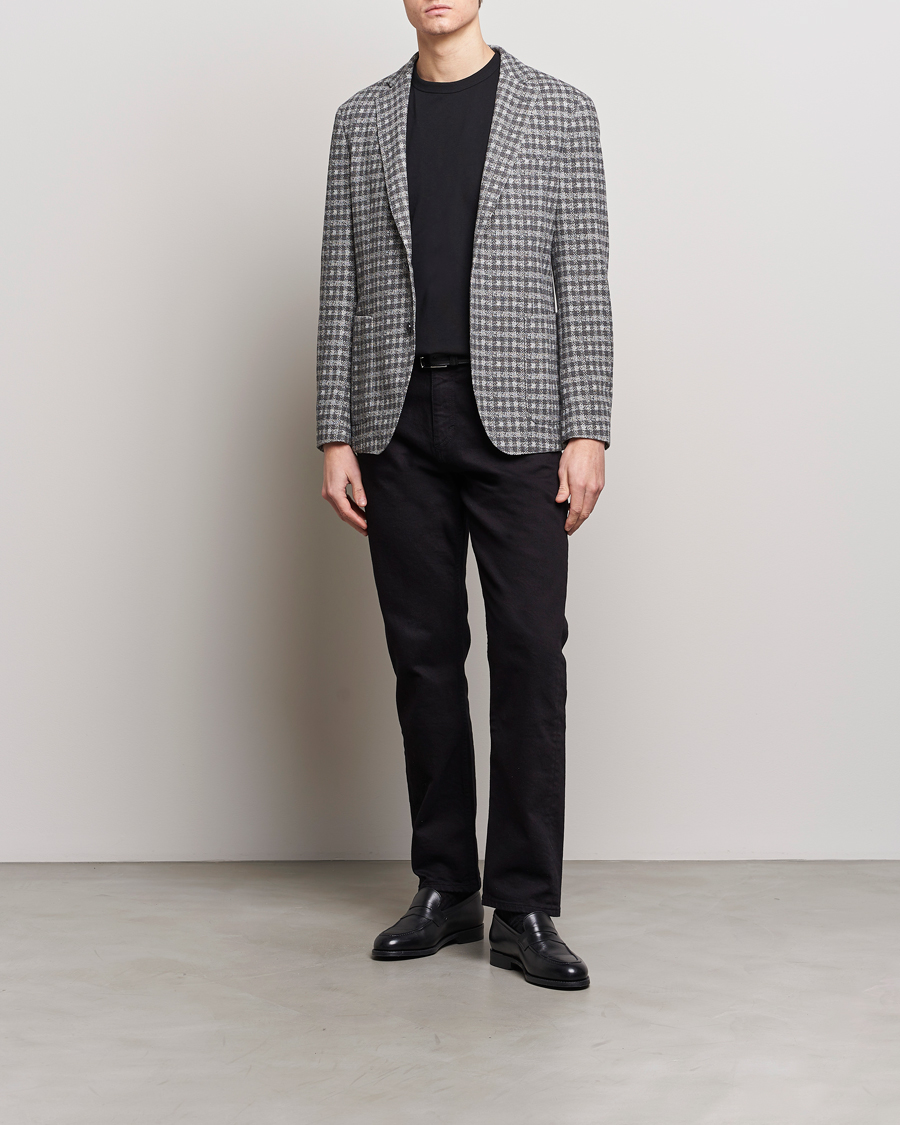 Homme | Blazers | BOSS BLACK | Hanry Checked Jersey Blazer Silver