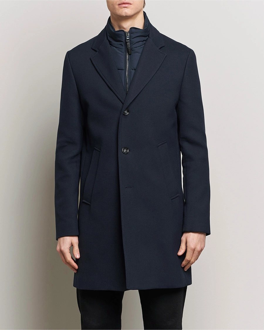 Homme | Vestes Formelles | BOSS BLACK | Hyde Cotton Coat Dark Blue