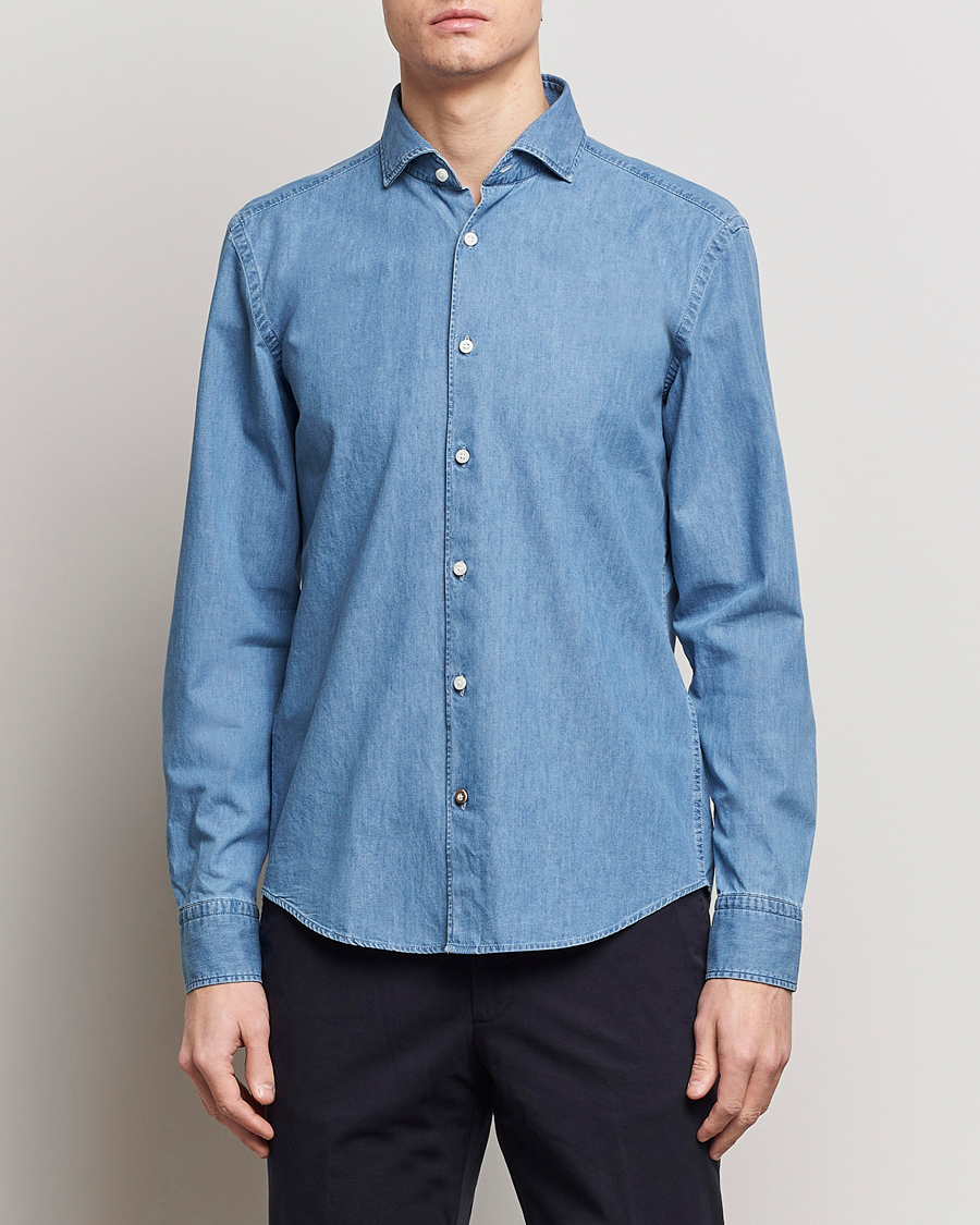 Homme | Chemises Décontractées | BOSS BLACK | Hal Cotton Shirt Medium Blue