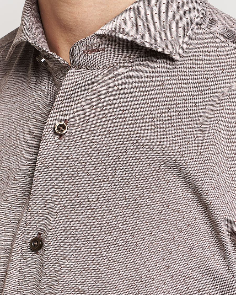 Homme | Chemises | BOSS BLACK | Hal Cotton Jersey Shirt Open Brown