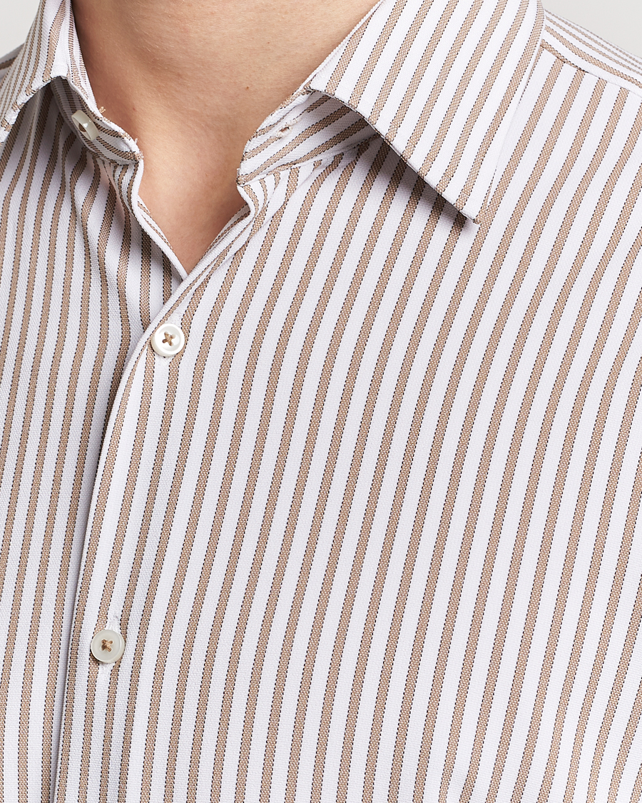 Homme | Chemises | BOSS BLACK | Hank 4-Way Stretch Striped Shirt Medium Beige