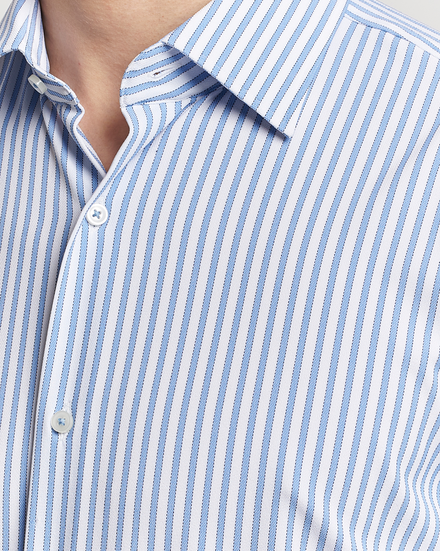 Homme | Chemises | BOSS BLACK | Hank 4-Way Stretch Striped Shirt Light Blue