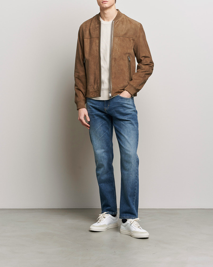 Homme | Manteaux Et Vestes | BOSS BLACK | Malbano Leather Jacket Open Brown