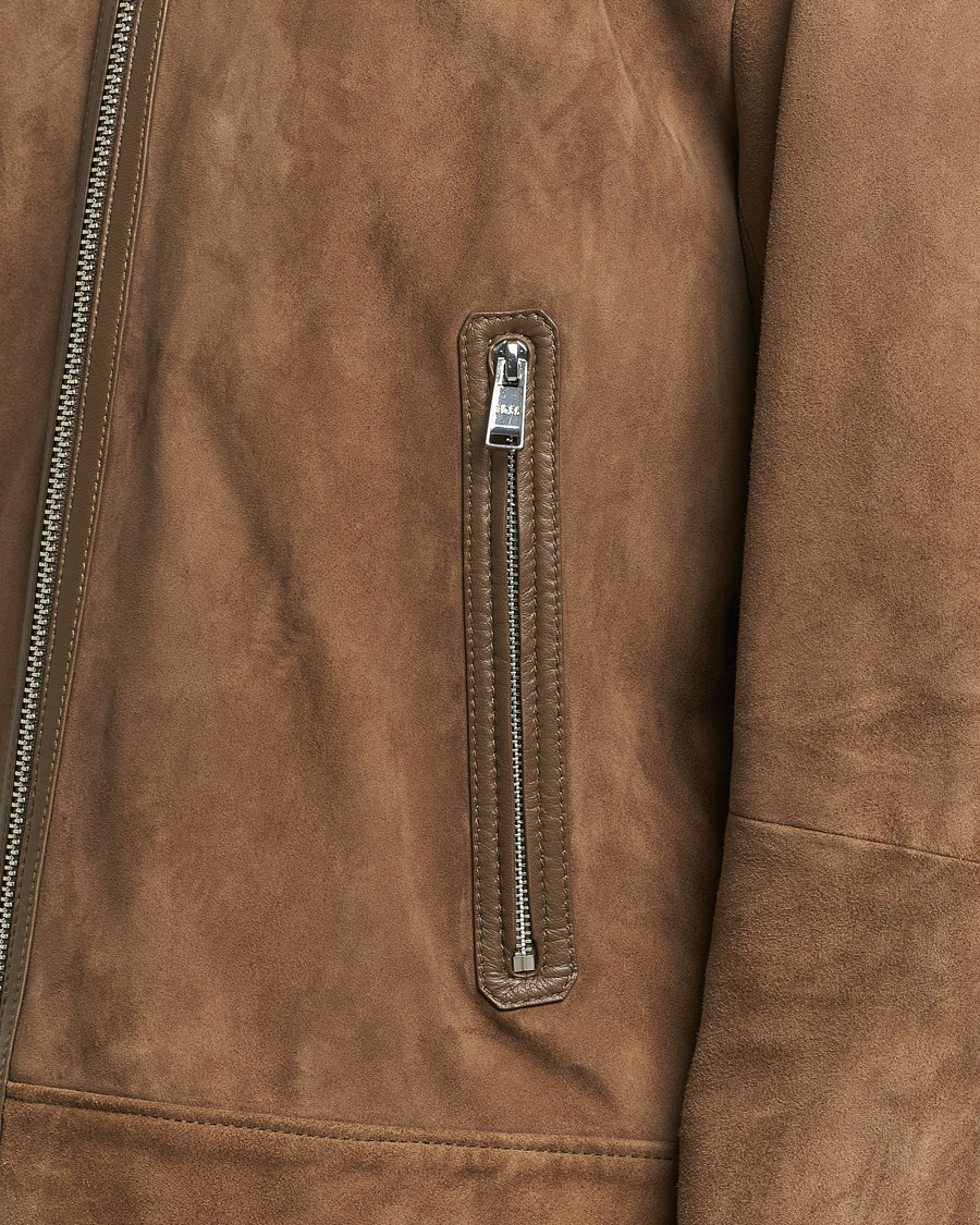 Homme | Manteaux Et Vestes | BOSS BLACK | Malbano Leather Jacket Open Brown