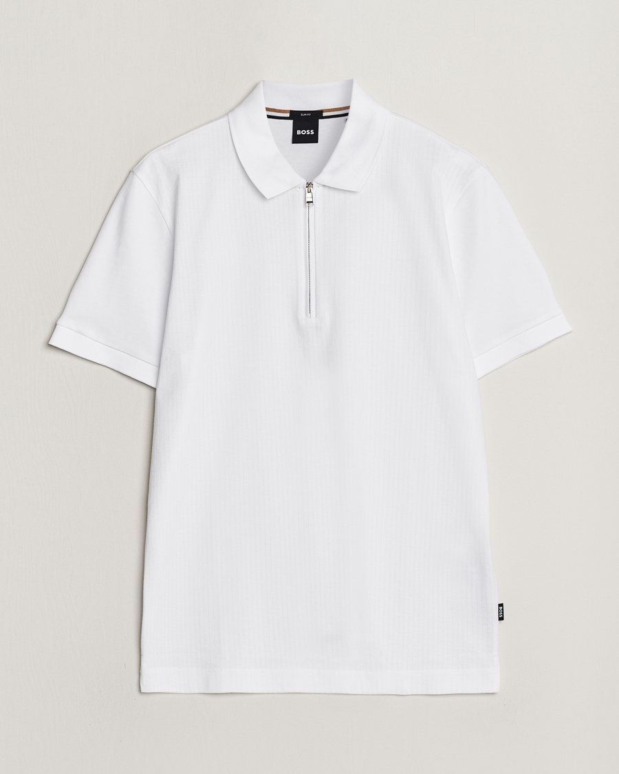 Homme | Polos | BOSS BLACK | Polston Half-Zip Piké White