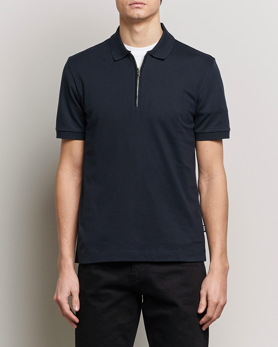 Homme | Polos | BOSS BLACK | Polston Half-Zip Piké Dark Blue