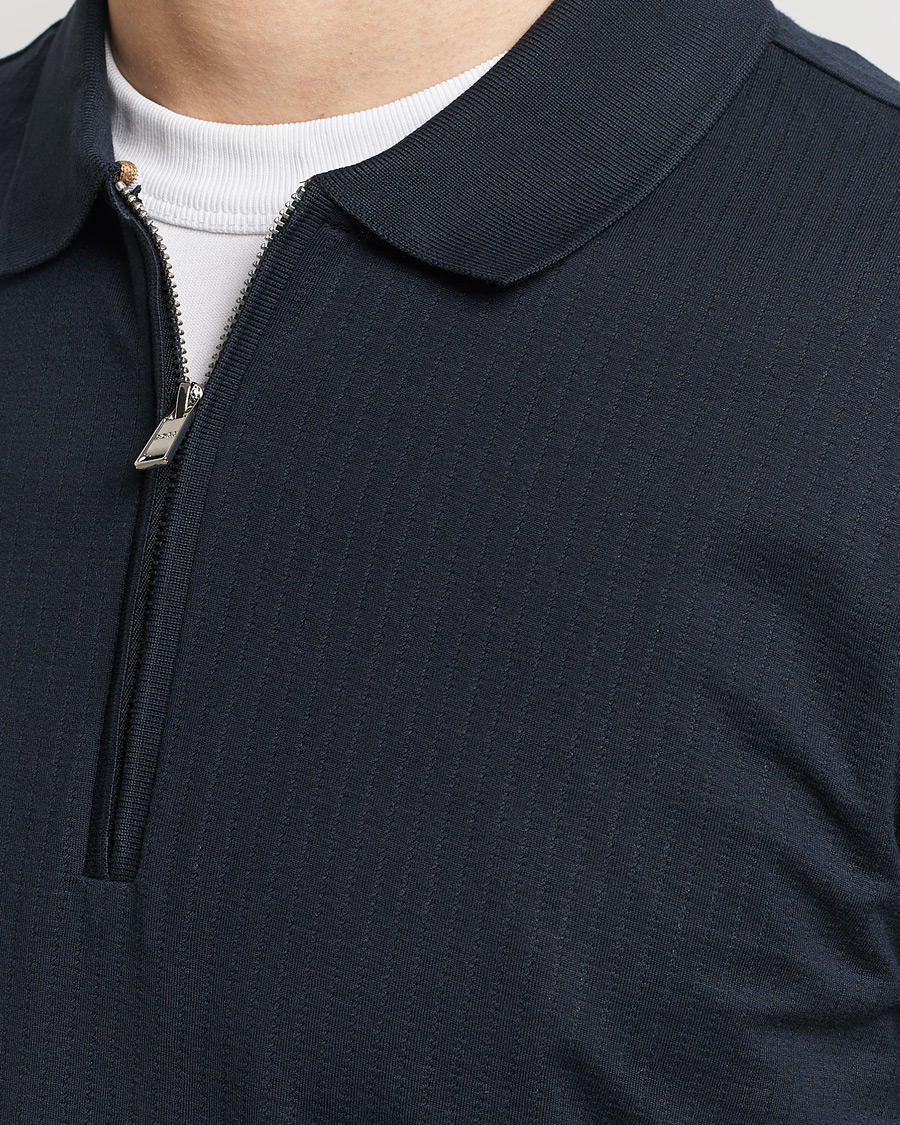 Homme | Polos | BOSS BLACK | Polston Half-Zip Piké Dark Blue
