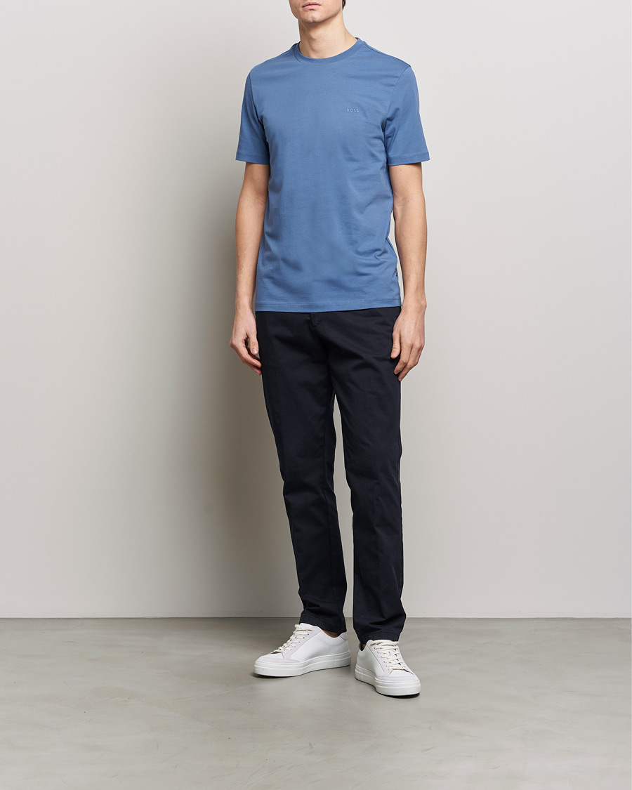 Homme | T-shirts | BOSS BLACK | Thompson Crew Neck T-Shirt Open Blue