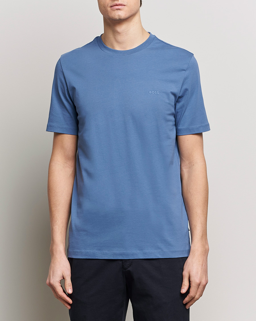 Homme | T-shirts À Manches Courtes | BOSS BLACK | Thompson Crew Neck T-Shirt Open Blue
