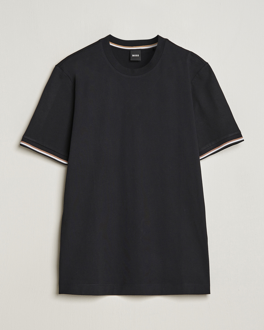 Homme | T-shirts | BOSS BLACK | Thompson Tipped Crew Neck T-Shirt Black