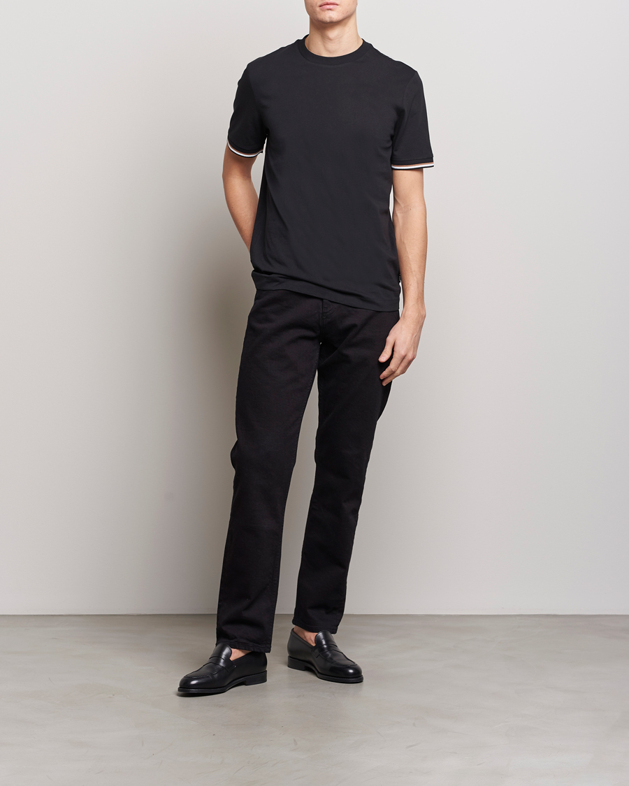 Homme | T-shirts | BOSS BLACK | Thompson Tipped Crew Neck T-Shirt Black