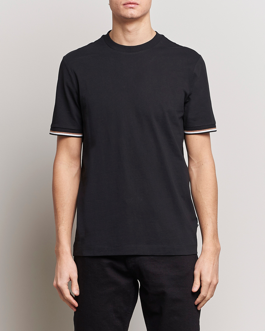 Homme | T-shirts | BOSS BLACK | Thompson Tipped Crew Neck T-Shirt Black