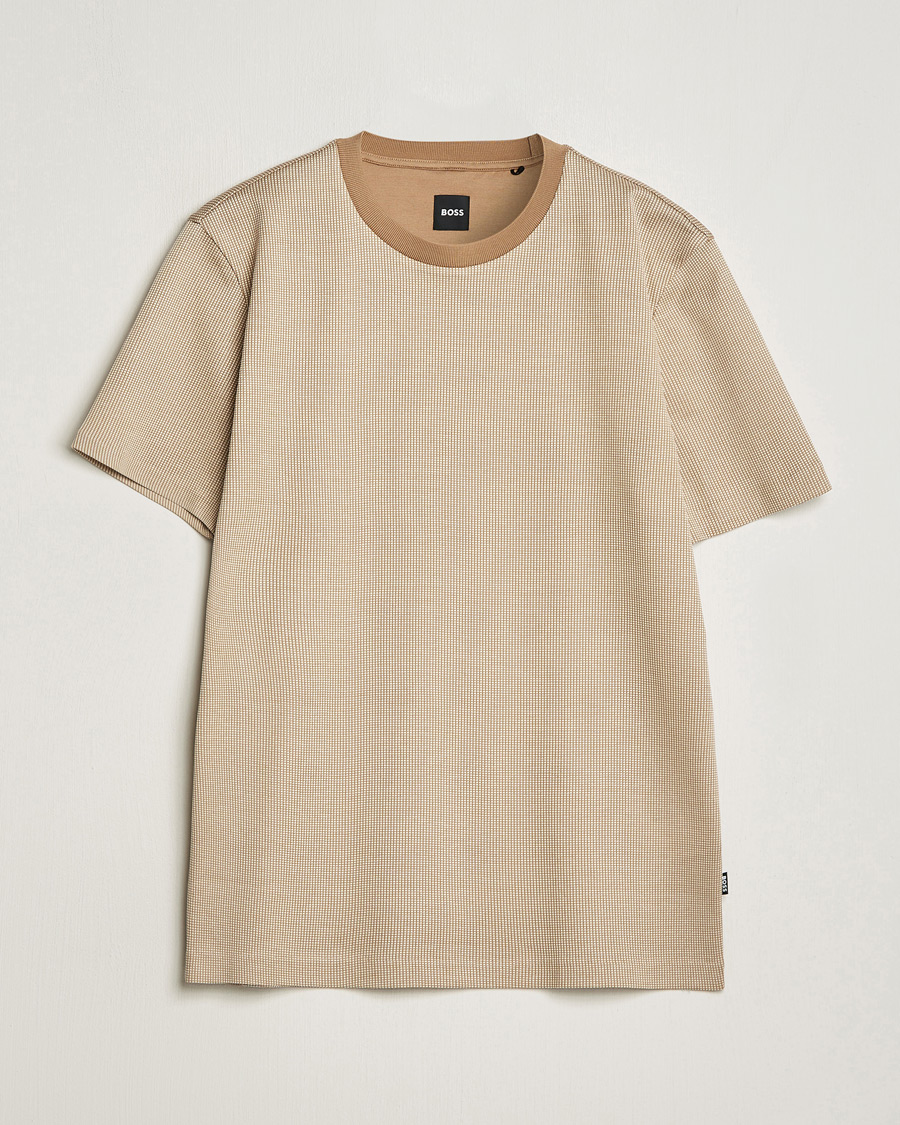 Homme | T-shirts | BOSS BLACK | Tiburt Crew Neck T-Shirt Medium Beige