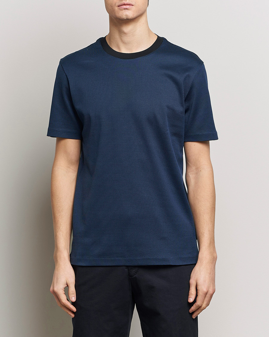 Homme |  | BOSS BLACK | Tiburt Crew Neck T-Shirt Dark Blue