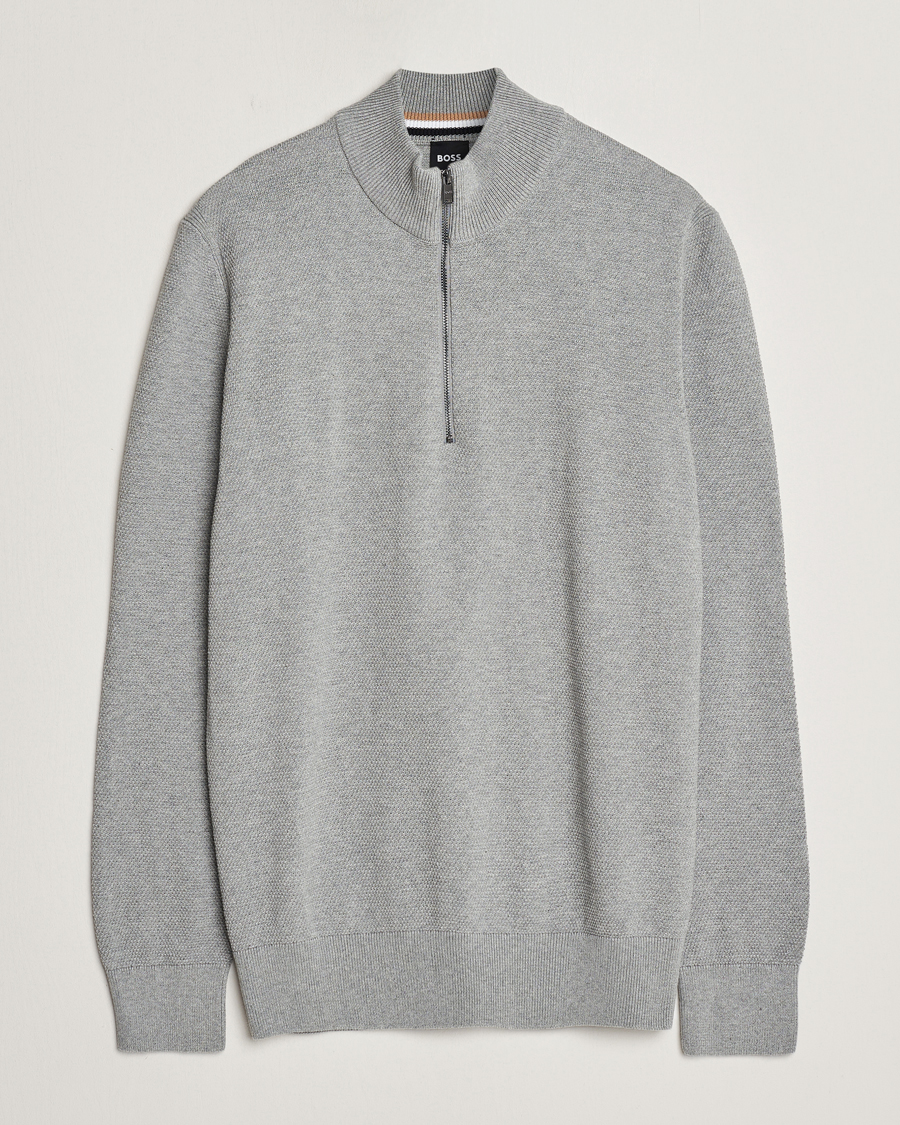 Homme | Pulls Et Tricots | BOSS BLACK | Ebrando Knitted Half-Zip Silver