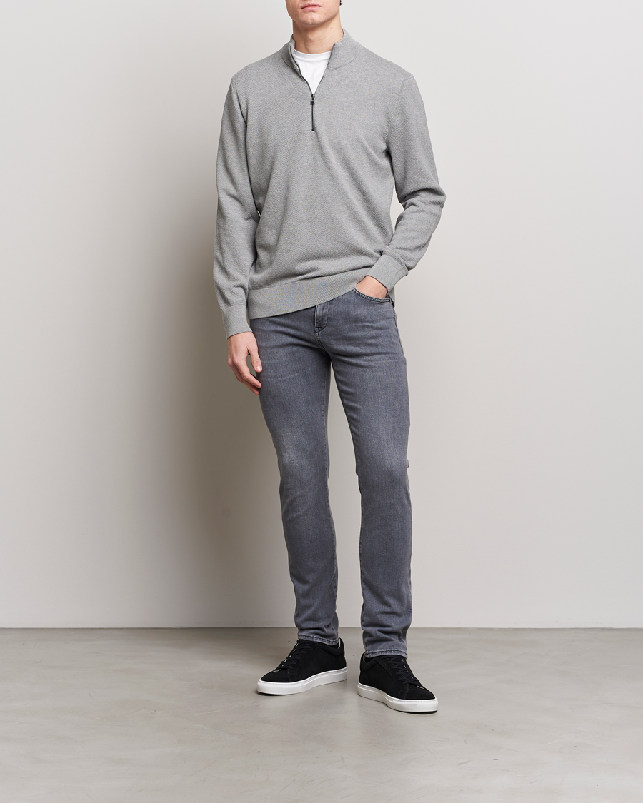 Homme | Pulls Et Tricots | BOSS BLACK | Ebrando Knitted Half-Zip Silver