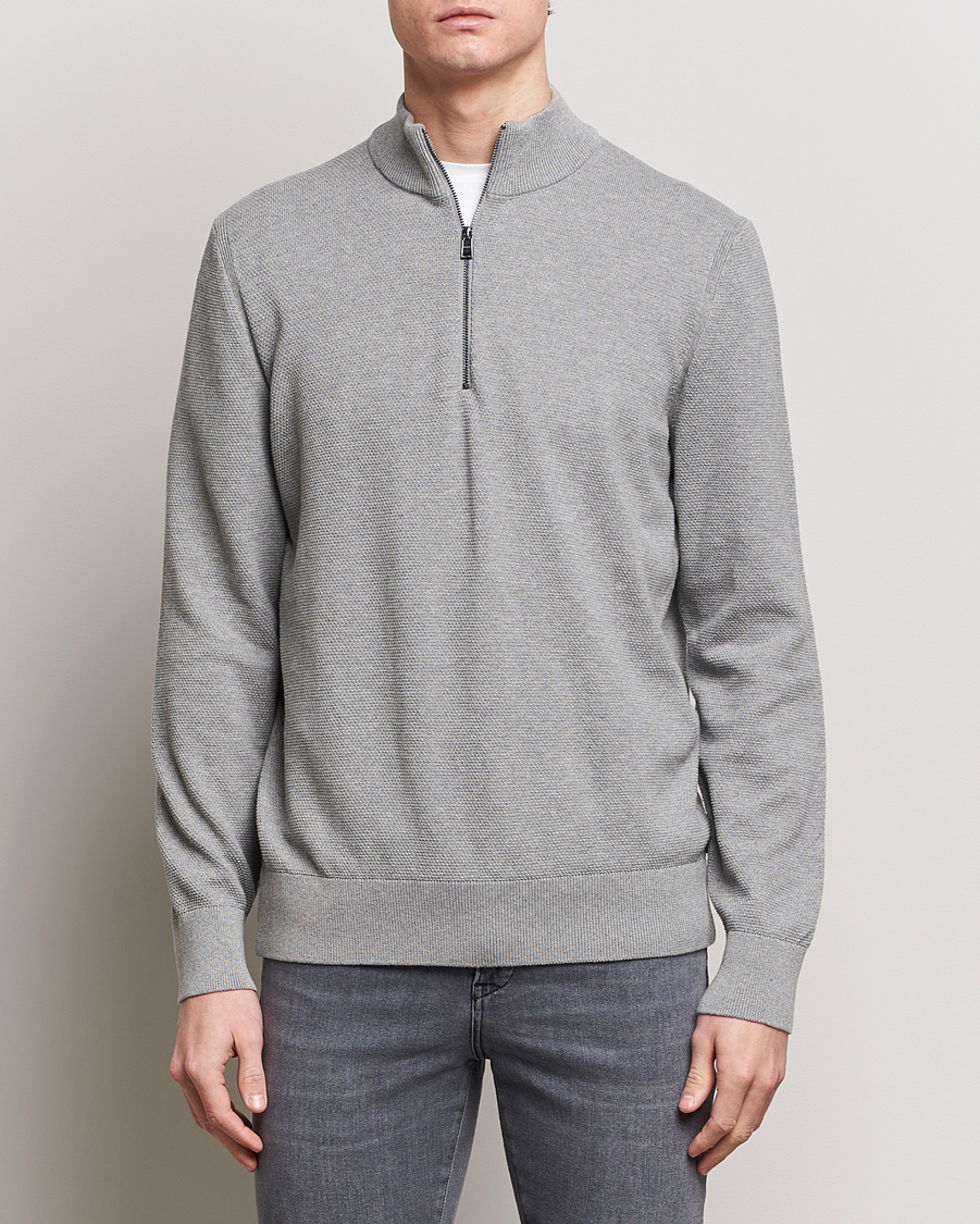 Homme | Pulls Et Tricots | BOSS BLACK | Ebrando Knitted Half-Zip Silver