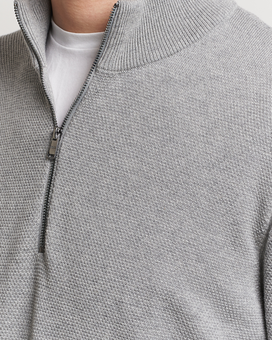 Homme | Pulls Et Tricots | BOSS BLACK | Ebrando Knitted Half-Zip Silver