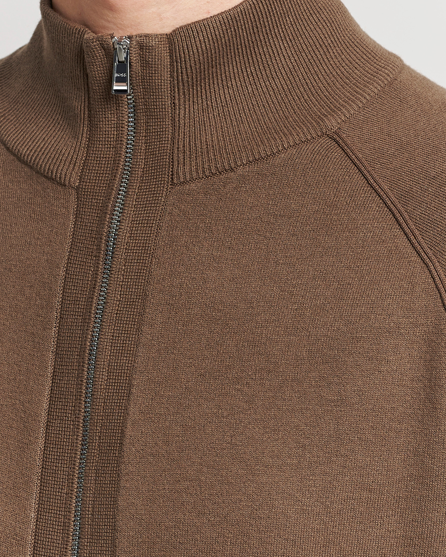 Homme | Pulls Et Tricots | BOSS BLACK | Perrone Knitted Full-Zip Open Brown
