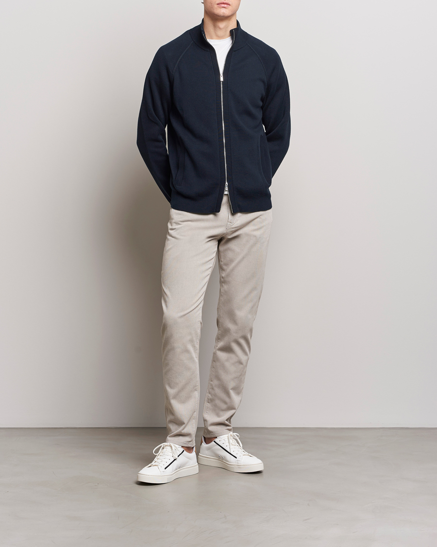 Homme | Pulls Et Tricots | BOSS BLACK | Perrone Knitted Full-Zip Dark Blue