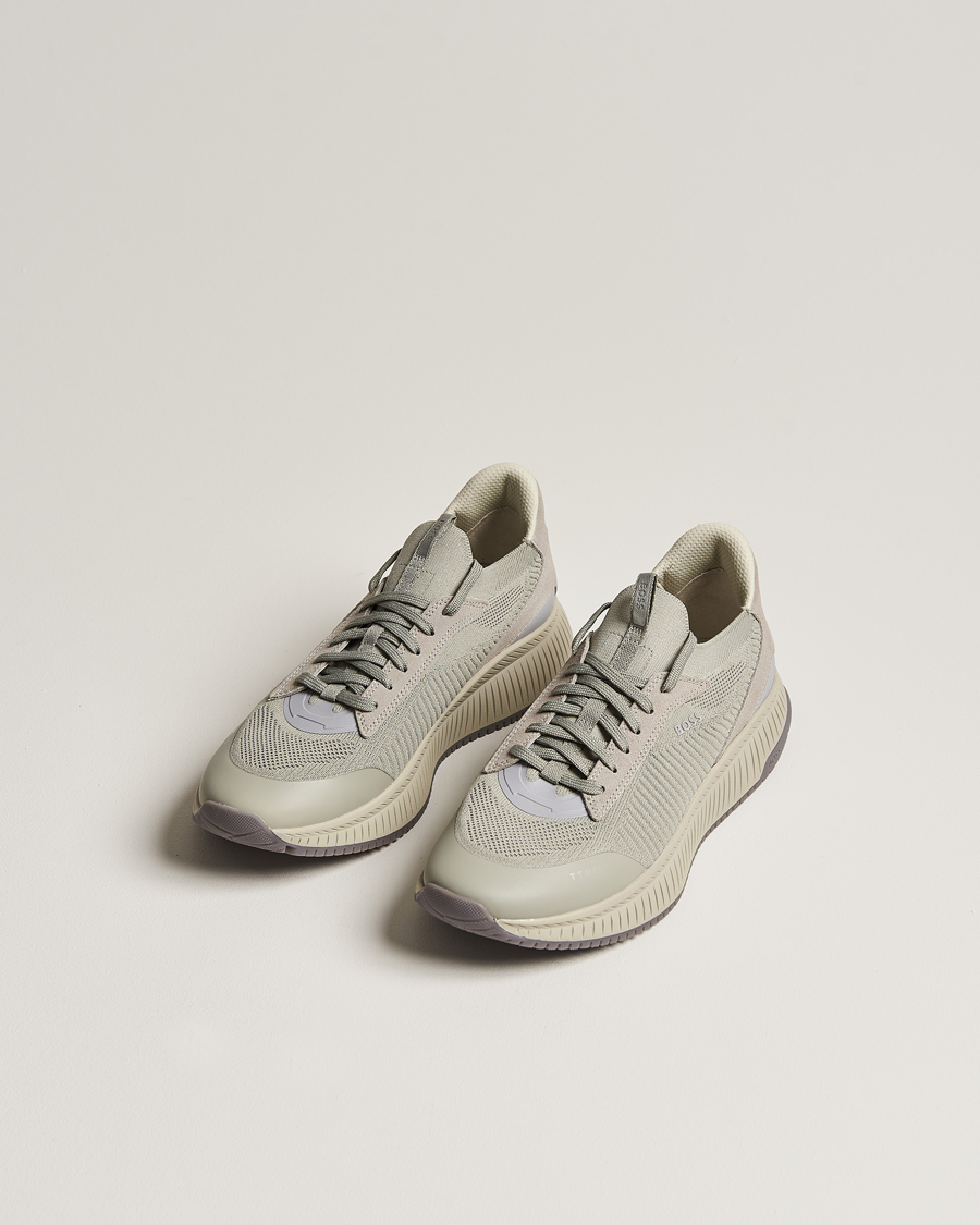 Homme | Chaussures De Running | BOSS BLACK | Titanium Evo Sneaker Open Grey